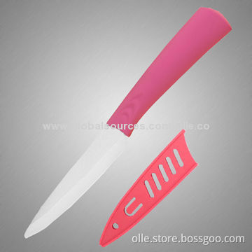 Pink Handle Ceramic Knife with Sheath
